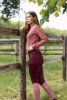 Legginsy jeździeckie damskie MAIA - Horze - burgundy brown